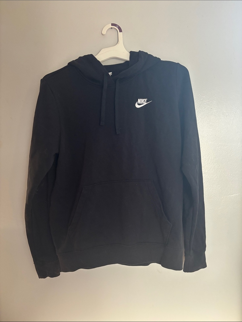 Nike Black Pullover Hoodie with White Swoosh